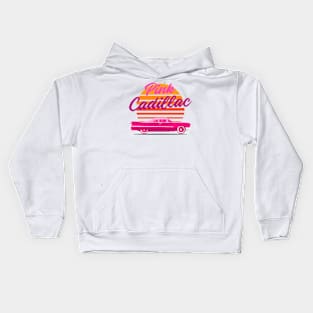 Pink Cadillac - Classic vintage caddy at sunset Kids Hoodie